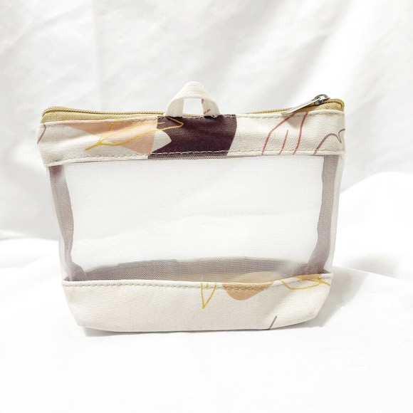 Luxe + willow Beige Small makeup bag See through Slide zipper for closure 2 oz - Picture 2 of 3